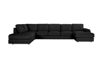 CLARKSVILLE LYX U-soffa med Divan Large Höger Linnesvart