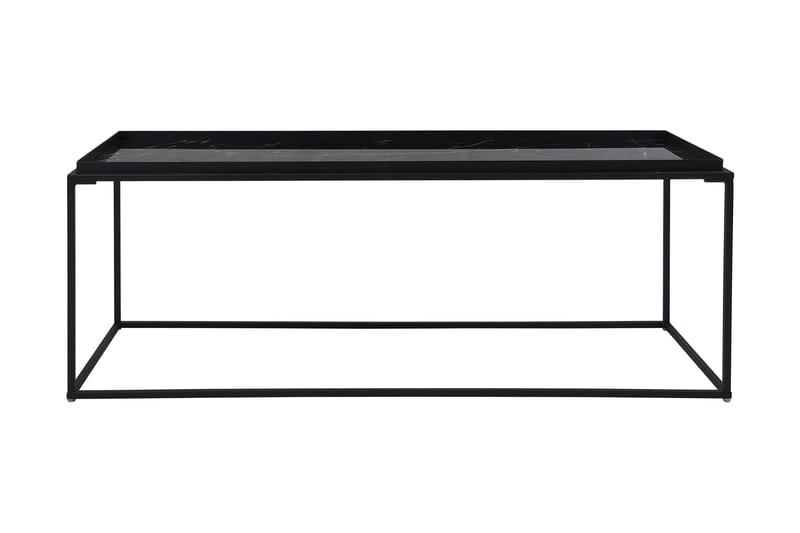 SOURIN Soffbord 122 cm Marmormönster Glas/Svart - Marmorbord - Soffbord - Bord
