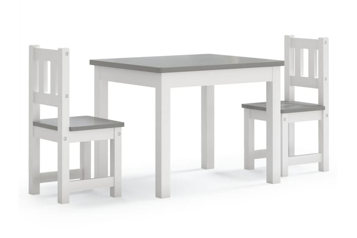 Barnbord och stolar 3 delar vit och grå MDF - Vit - Alla Möbler - Barnmöbler - Barnbord