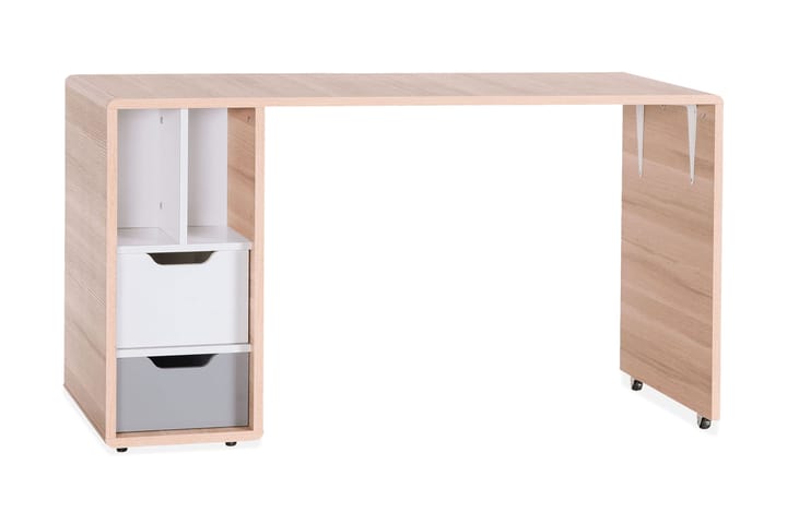Evolve Skrivbord med Förvaring Natur/Vit/Grå - VOX - Alla Möbler - Barnmöbler - Barnbord