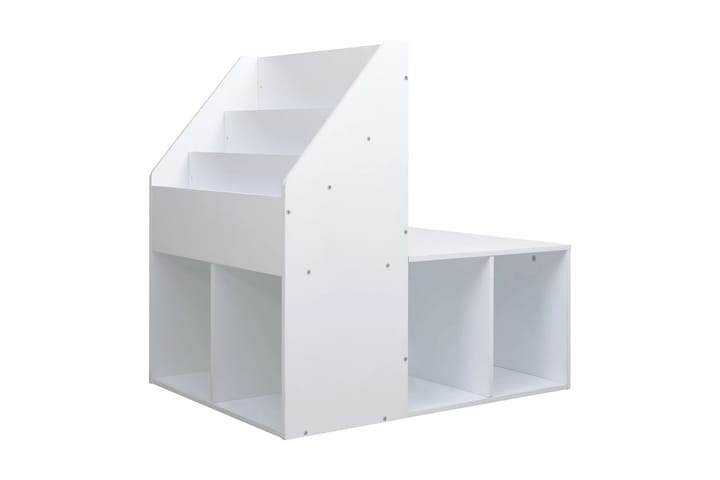 Barnhylla med bänk vit 60x78x78 cm MDF - Vit - Alla Möbler - Barnmöbler - Förvaring barnrum