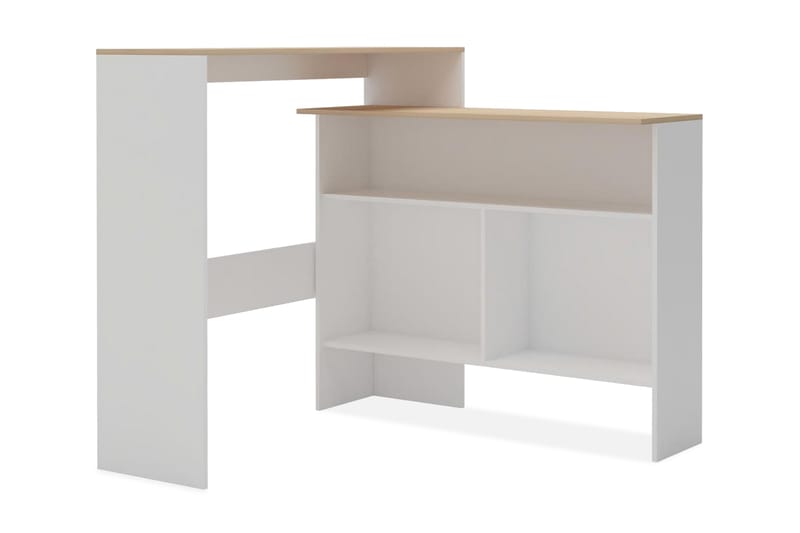 Barbord med 2 bordsskivor vit och ek 130x40x120 cm - Vit - Alla Möbler - Bord - Barbord