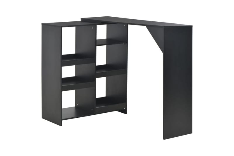 Barbord med flyttbar hylla svart 138x39x110 cm - Svart - Alla Möbler - Förvaring - Tv bänkar