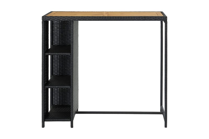 Barbord med förvaringshyllor svart 120x60x110 cm konstrottin - Svart - Alla Möbler - Förvaring - Köksöar