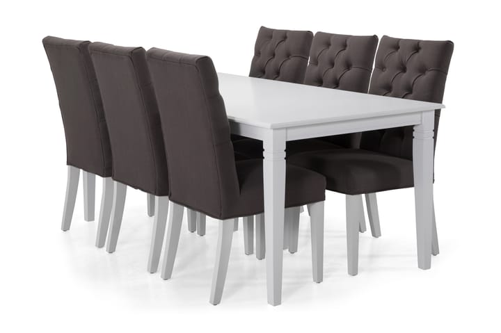 Attarp Matbord 180 cm - Vit/Grå - Alla Möbler - Matgrupper - Matgrupper med 6 stolar