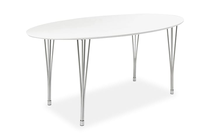 Fadel Matbord 180 cm Ovalt - Vit/Krom - Alla Möbler - Bord - Matbord