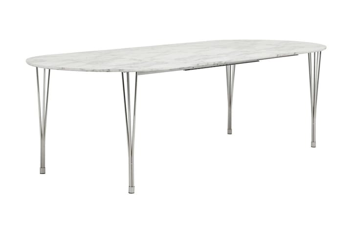 Hyllie Förlängningsbart Matbord 160 cm Ovalt - Marmor/Krom - Alla Möbler - Bord - Matbord
