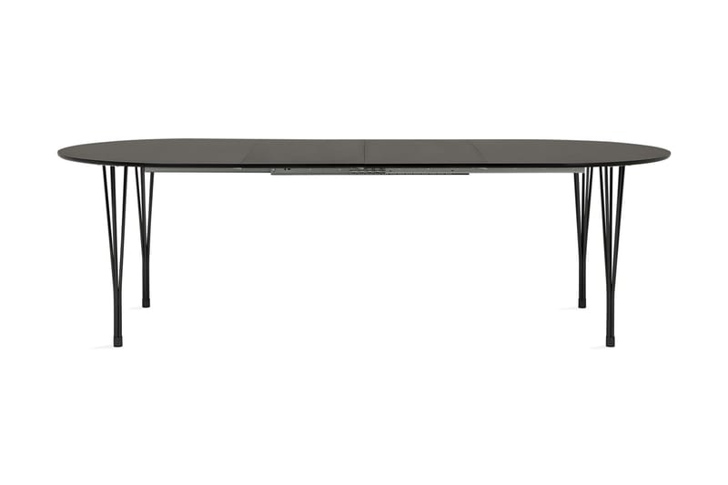 Hyllie Förlängningsbart Matbord 160 cm Ovalt - Svart/Svart - Utemöbler