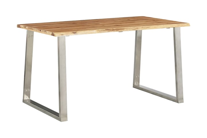 Matbord 140x80x75 cm massivt akaciaträ och rostfritt stål - Brun - Alla Möbler - Bord - Matbord