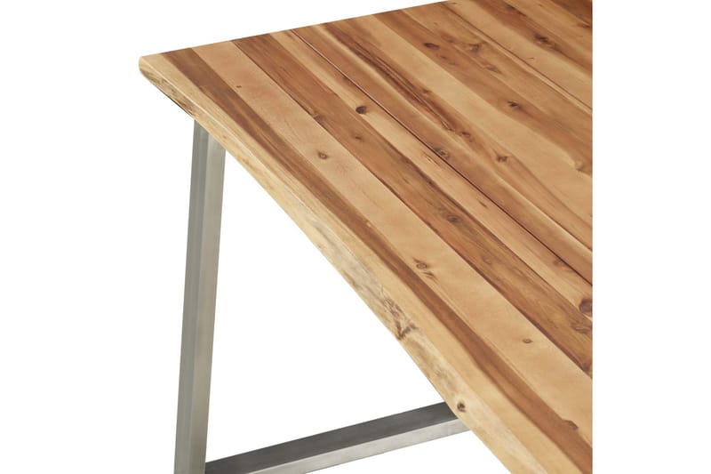 Matbord 140x80x75 cm massivt akaciaträ och rostfritt stål - Brun - Alla Möbler - Bord - Matbord