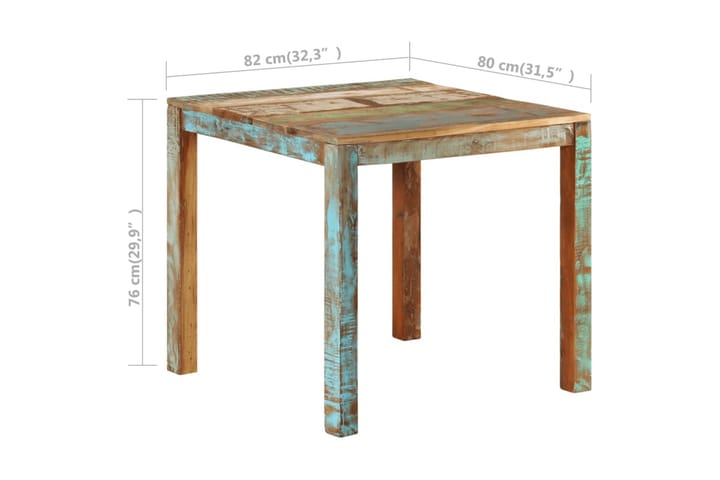 Matbord 82x80x76 cm massivt återvunnet trä - Flerfärgad - Alla Möbler - Bord - Matbord