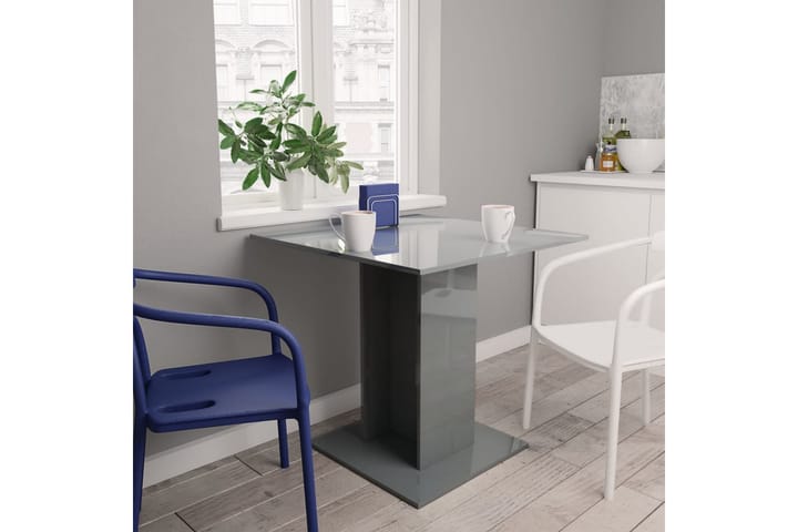 Matbord grå högglans 80x80x75 cm spånskiva - Grå - Alla Möbler - Bord - Matbord