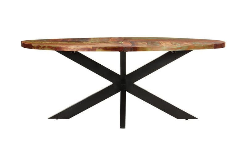 Matbord ovalt 200x100x75 cm massivt återvunnet trä - Brun - Alla Möbler - Bord - Matbord