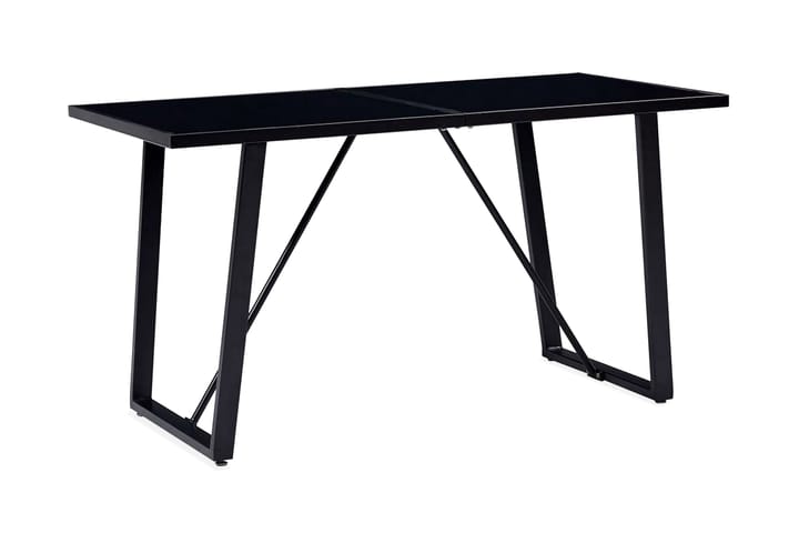Matbord svart 140x70x75 cm härdat glas - Svart - Alla Möbler - Matgrupper - Matgrupper med 6 stolar