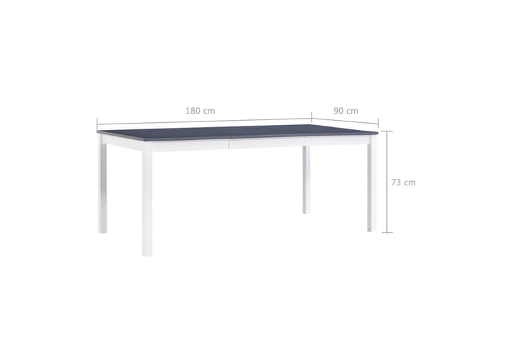 Matbord vit och grå 180x90x73 cm furu - Grå - Alla Möbler - Bord - Matbord