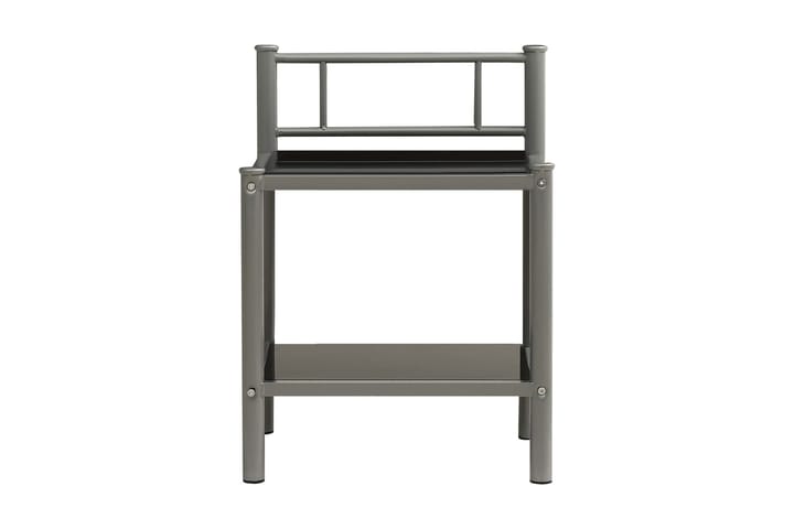Nattduksbord 2 st grå och svart metall och glas - Svart - Alla Möbler - Bord - Sängbord & nattduksbord