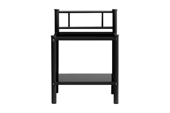 Nattduksbord 2 st svart metall och glas - Svart - Alla Möbler - Bord - Sängbord & nattduksbord