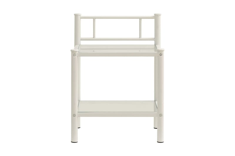 Nattduksbord 2 st vit och transparent metall och glas - Vit - Alla Möbler - Bord - Sängbord & nattduksbord