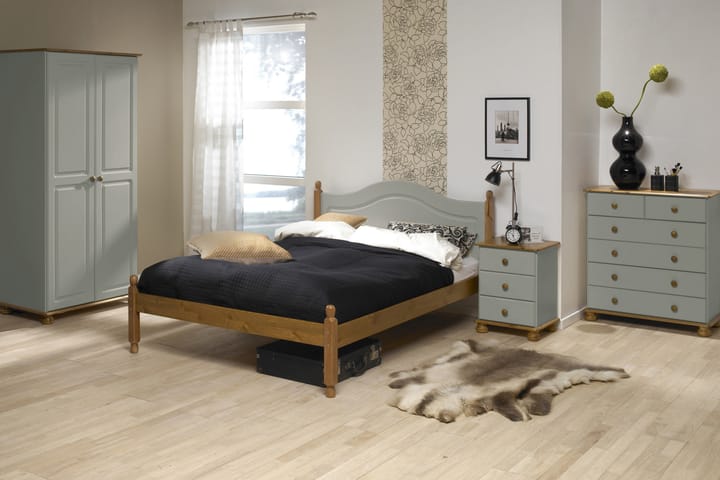 Richmond Sängbord 44 cm med 3 Lådor - Ljusgrå/Trä - Alla Möbler - Bord - Sängbord & nattduksbord