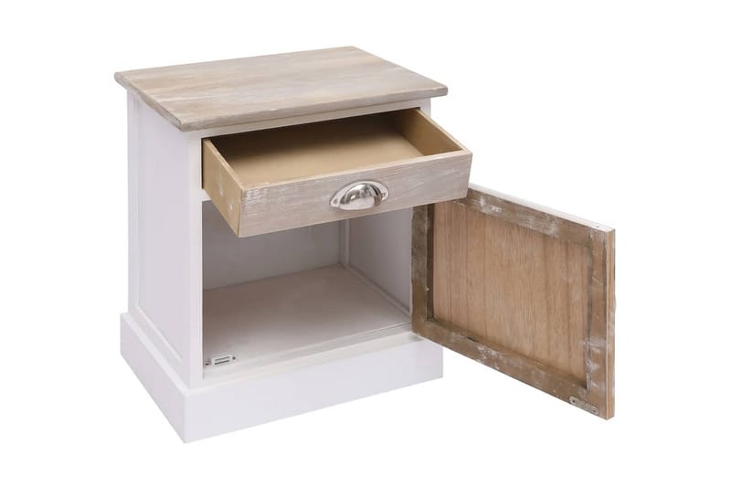 Sängbord 2 st 38x28x45 cm kejsarträ - Vit - Alla Möbler - Bord - Sängbord & nattduksbord