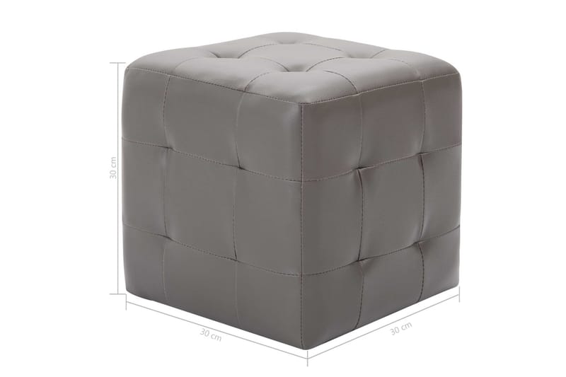 Sängbord 2 st grå 30x30x30 cm konstläder - Grå - Alla Möbler - Bord - Sängbord & nattduksbord