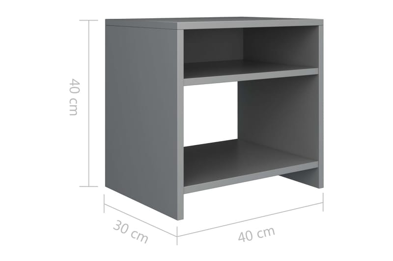 Sängbord 2 st grå 40x30x40 cm spånskiva - Grå - Alla Möbler - Bord - Sängbord & nattduksbord