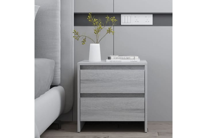 Sängbord 2 st grå sonoma-ek 45x34,5x44,5 cm spånskiva - Grå - Alla Möbler - Bord - Sängbord & nattduksbord