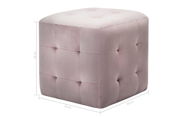 Sängbord 2 st rosa 30x30x30 cm sammetstyg - Rosa - Alla Möbler - Bord - Sängbord & nattduksbord