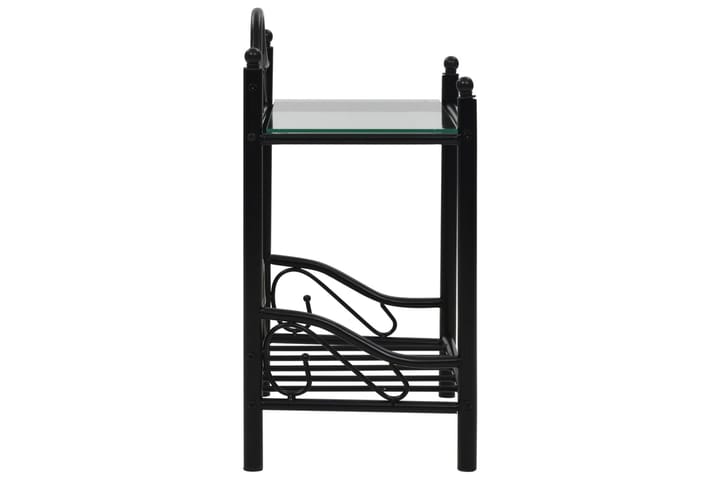 Sängbord 2 st stål och härdat glas 45x30,5x60 cm svart - Svart - Alla Möbler - Bord - Sängbord & nattduksbord