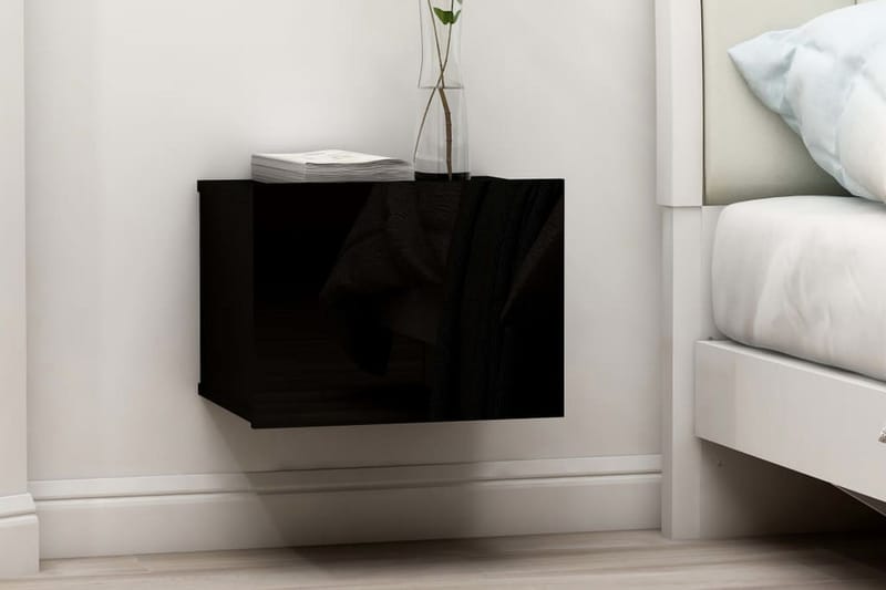 Sängbord 2 st svart högglans 40x30x30 cm spånskiva - Svart - Alla Möbler - Bord - Sängbord & nattduksbord