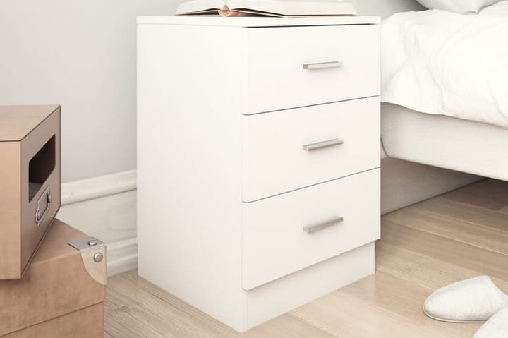 Sängbord 2 st vit 38x35x56 cm spånskiva - Vit - Alla Möbler - Bord - Sängbord & nattduksbord