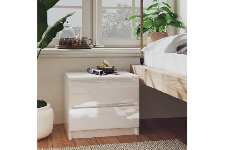 Sängbord 2 st vit 50x39x43,5 cm spånskiva - Vit - Alla Möbler - Bord - Sängbord & nattduksbord