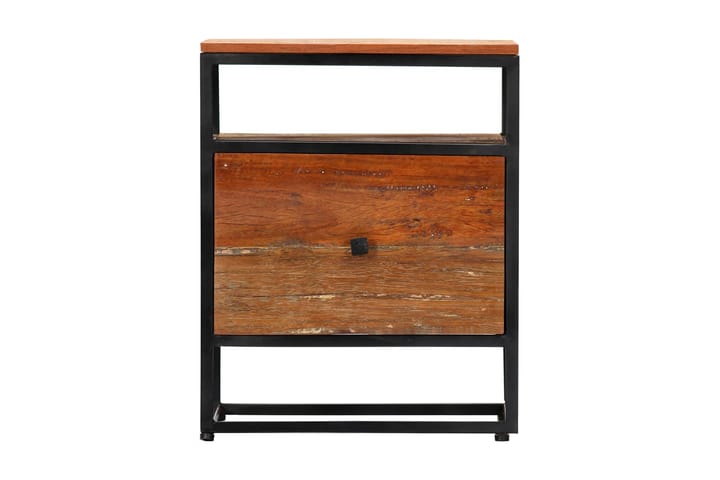 Sängbord 40x30x50 cm massivt återvunnet trä och stål - Brun - Alla Möbler - Bord - Sängbord & nattduksbord