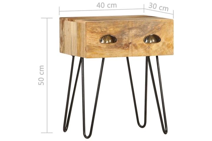 Sängbord 40x30x50 cm massivt mangoträ - Brun - Alla Möbler - Bord - Sängbord & nattduksbord