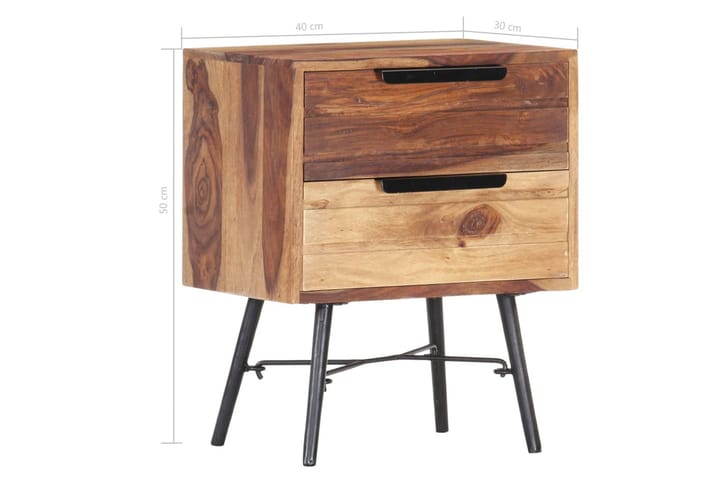 Sängbord 40x30x50 cm massivt sheesamträ - Brun - Alla Möbler - Bord - Sängbord & nattduksbord