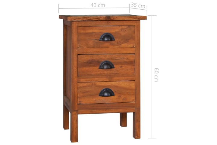 Sängbord 40x35x60 cm massivt teakträ - Brun - Alla Möbler - Bord - Sängbord & nattduksbord