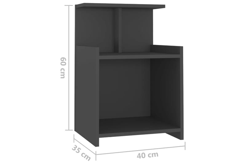 Sängbord grå 40x35x60 cm spånskiva - Grå - Alla Möbler - Bord - Sängbord & nattduksbord