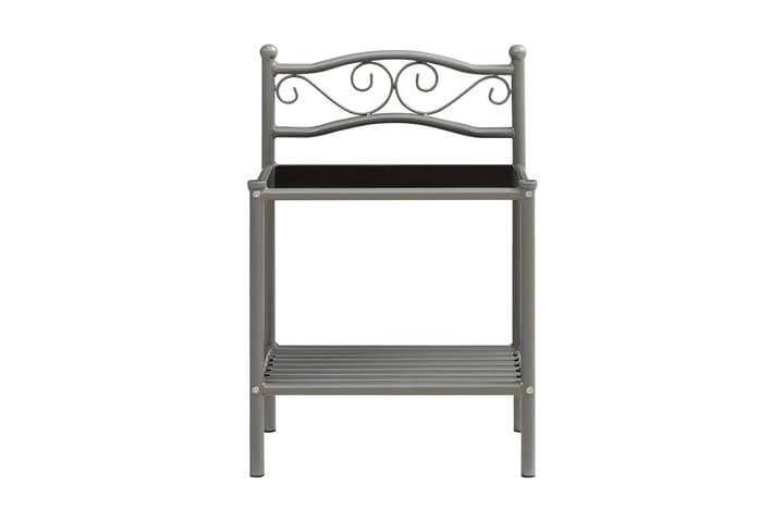 Sängbord grå och svart 43x33x65 cm metall och glas - Grå - Alla Möbler - Bord - Sängbord & nattduksbord