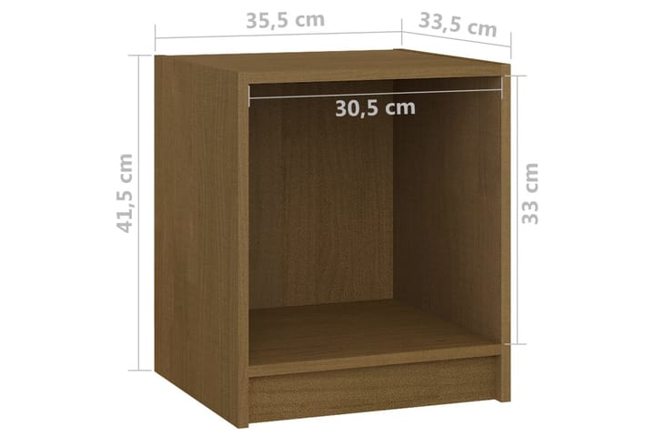 Sängbord honungsbrun 35,5x33,5x41,5 cm massiv furu - Brun - Alla Möbler - Bord - Sängbord & nattduksbord