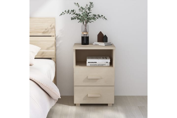Sängbord honungsbrun 40x30x40 cm massiv furu - Brun - Alla Möbler - Bord - Sängbord & nattduksbord