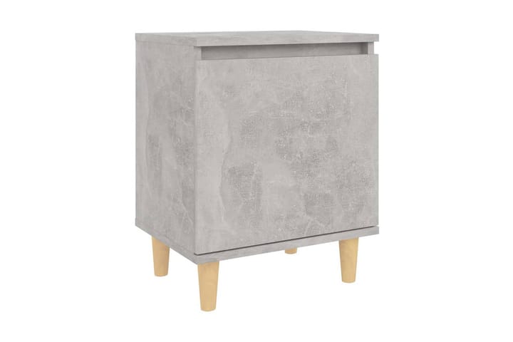 Sängbord med ben i massivt trä betonggrå 40x30x50 cm - Grå - Alla Möbler - Bord - Sängbord & nattduksbord
