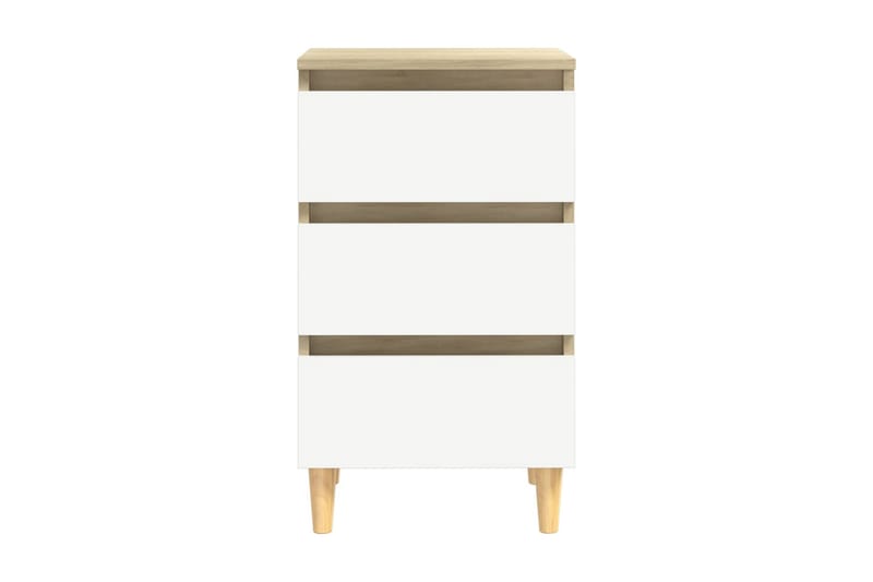 Sängbord med ben i massivt trä sonoma-ek 40x35x69 cm - Beige - Alla Möbler - Bord - Sängbord & nattduksbord