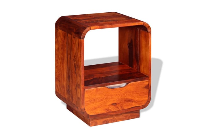 Sängbord med låda i massivt sheshamträ 40x30x50 cm - Brun - Alla Möbler - Bord - Sängbord & nattduksbord