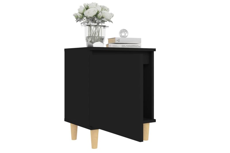 Sängbord med massiva ben svart 40x30x50 cm - Svart - Alla Möbler - Bord - Sängbord & nattduksbord