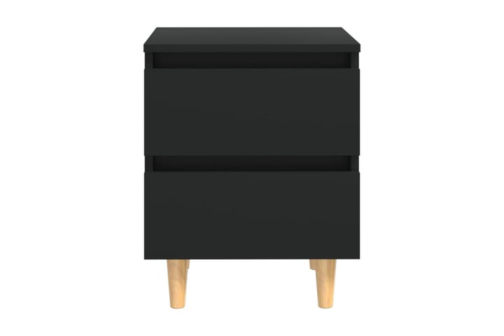 Sängbord med massiva furuben 2 st svart 40x35x50 cm - Svart - Alla Möbler - Bord - Sängbord & nattduksbord