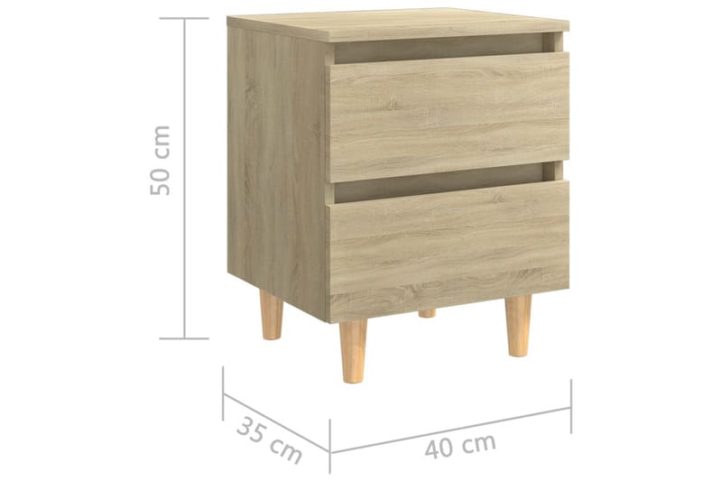 Sängbord med massiva furuben sonoma-ek 40x35x50 cm - Brun - Alla Möbler - Bord - Sängbord & nattduksbord