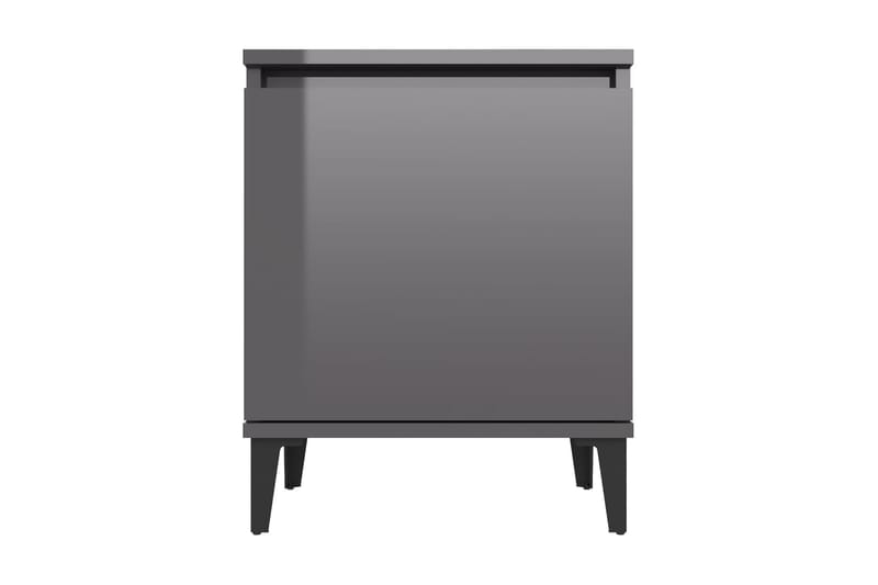 Sängbord med metallben 2 st grå högglans 40x30x50 cm - Grå - Alla Möbler - Bord - Sängbord & nattduksbord