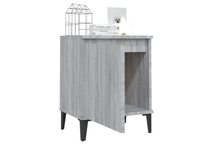 Sängbord med metallben grå sonoma 40x30x50 cm - Grå - Alla Möbler - Bord - Sängbord & nattduksbord