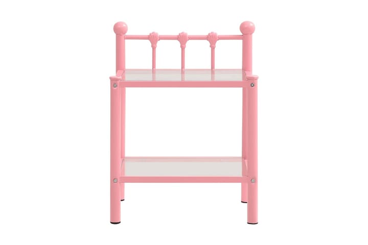 Sängbord rosa och transparent 45x34,5x60,5 cm metall och gla - Rosa - Alla Möbler - Bord - Sängbord & nattduksbord