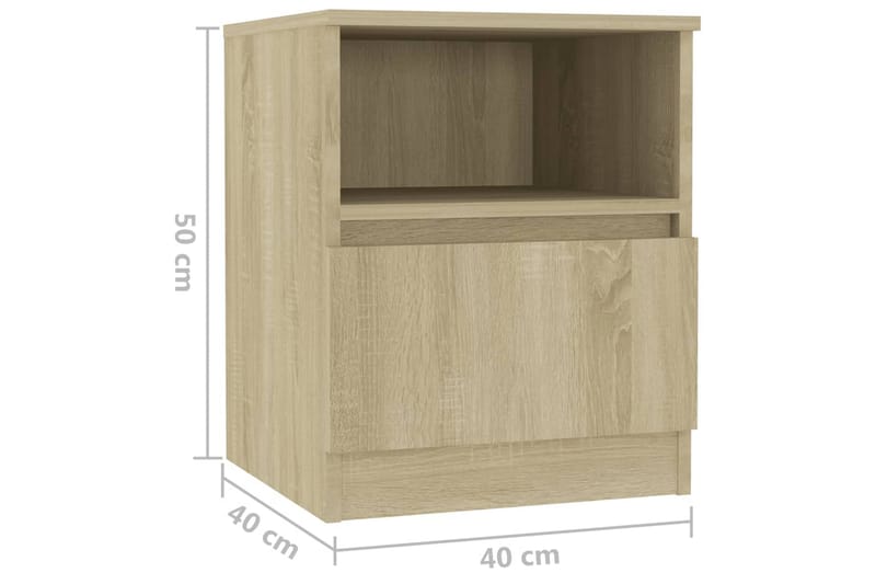 Sängbord sonoma-ek 40x40x50 cm spånskiva - Brun - Alla Möbler - Bord - Sängbord & nattduksbord